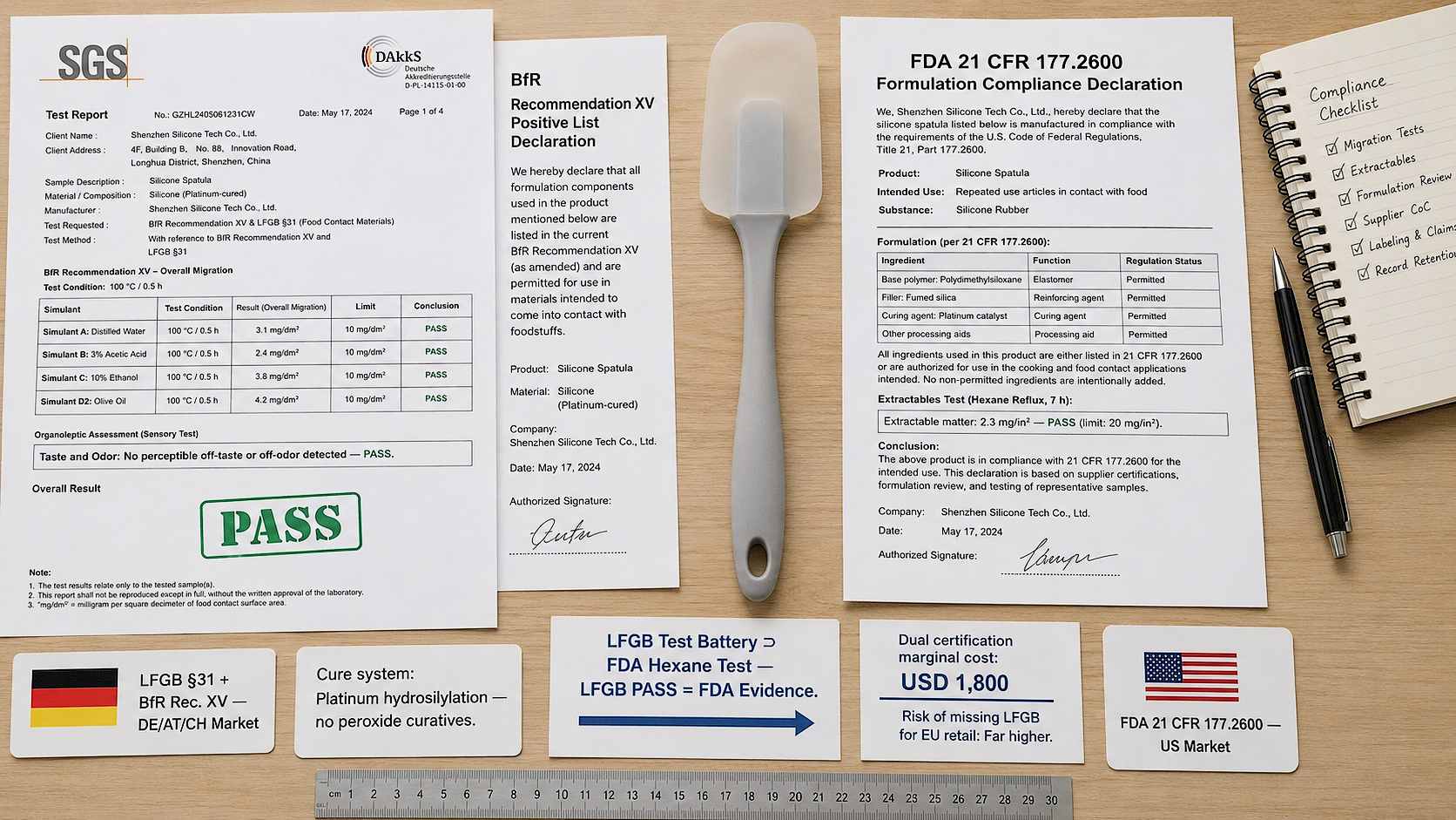 LFGB vs FDA for Silicone Food Products