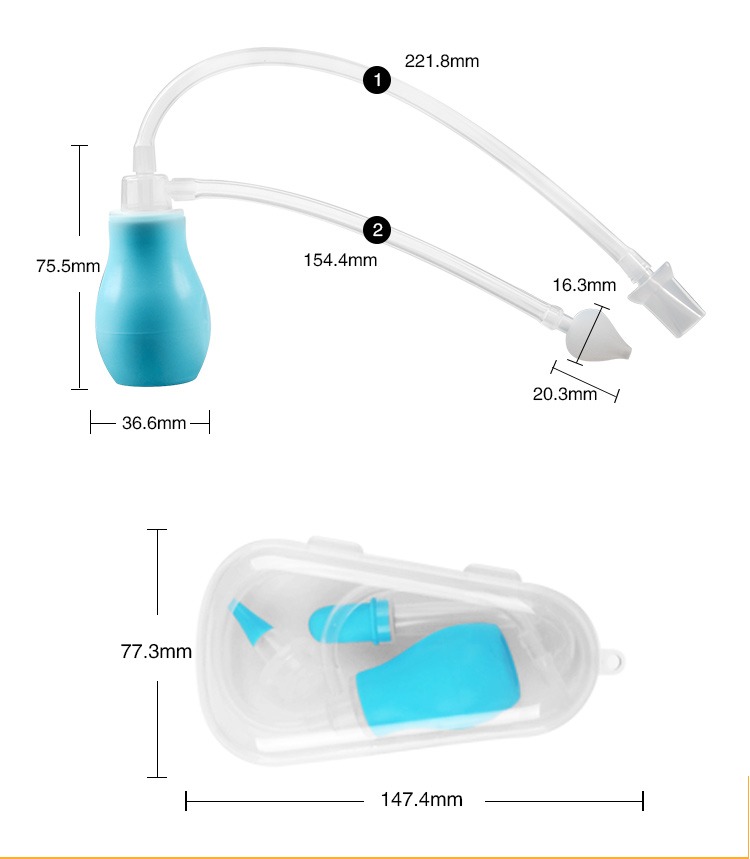 BPA Free Silicone Baby Nasal Aspirator Bulb & Tube