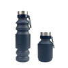 Retractable Collapsible Silicone Travel Water Bottle – 550ml BPA-Free Foldable Outdoor Sports Bottle with 304 Stainless Steel Cap | Custom Logo OEM