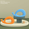 Silicone Whale Teether — 2D Flat Marine Teether with Embedded Grip Ring
