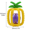 Silicone Pineapple Teether — Open-Cage Tropical Fruit Teether with Rolling Bell