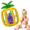 Silicone Pineapple Teether — Open-Cage Tropical Fruit Teether with Rolling Bell