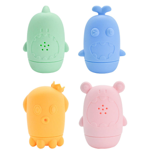 Food Grade Silicone Baby Bath Squeeze Water Spray Toys – 4-Piece Ocean Set, Mold-Free Design | OEM Wholesale